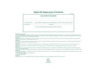 Exacompta - Registre des dangers graves et imminents - 24 x 32 cm