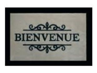 Tapis de sol absorbant BIENVENUE - 40 x 60 cm - en polyamide - beige