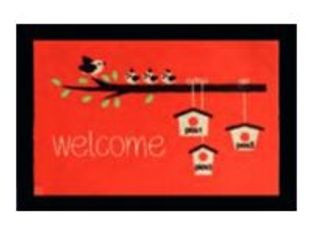 Tapis de sol absorbant WELCOME - 40 x 60 cm - en polyamide - rouge