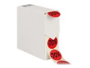 Logistipack - Rouleau de 500 étiquettes -70% en boîte distributrice - Rouge