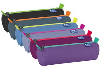 Fourre-tout rond zip couleurs oxford fancy assorti- Hamelin
