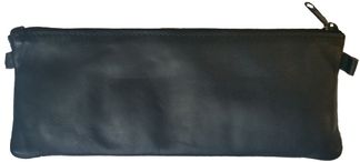 Trousse Merinos GM plate - 1 compartiment - cuir de mouton noir - Quo Vadis