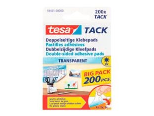 Tesa Tack - 200 pastilles adhésives transparentes - double face