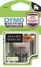 DYMO D1 - Ruban d'étiquettes auto-adhésives - 1 rouleau (12 mm x 3 m) - fond orange écriture blanche