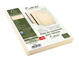 Exacompta - 100 couvertures à reliure A4 (21 x 29,7 cm) - 270 g/m² - ivoire