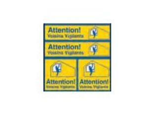 Pickup - Pictogramme - Attention voisins vigilants - 4 autocollants 150 x 150 mm