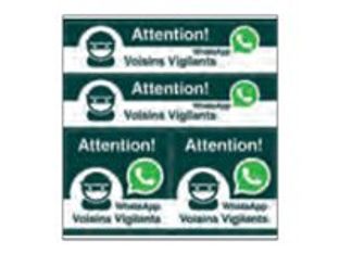 Pickup - Pictogramme - Whatsapp voisins vigilants - 4 autocollants 15 x 15 cm