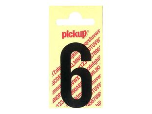 Pickup - Étiquette autocollante - 90 mm - Chiffre 6 - noir mat