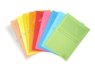 Exacompta Super 160 - 10 Chemises à fenêtre - 160 gr - couleurs assorties