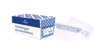 La Couronne - 200 Enveloppes DL 110 x 220 mm - 90 gr - fenêtre polyester  45x100 mm - blanc - bande auto-adhésive - Ouverture facile