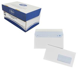 La Couronne - 200 Enveloppes DL 110 x 220 mm - 80 gr - fenêtre 45x100 mm - blanc - bande auto-adhésive