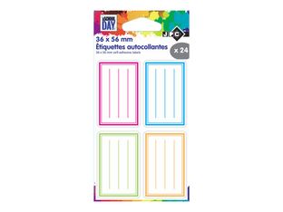 JPC aSCHOOL DAY - 24 Étiquettes autocollante - couleurs assorties