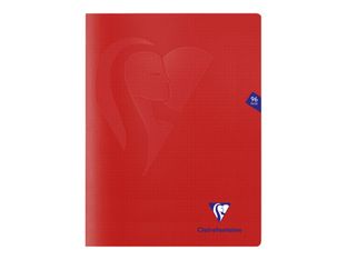 Clairefontaine Mimesys - Cahier polypro 24 x 32 cm - 96 pages - petits carreaux (5x5 mm) - rouge