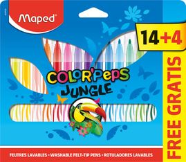 Maped Color'Peps Jungle - 18 Feutres dont 4 offerts - pochette carton
