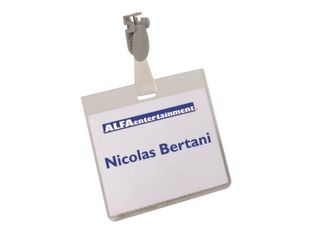 Durable - 50 Porte-badges de nom à pince - 60 x 90 mm - plastique