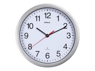 MaulRun - Horloge - mécanisme radio pilotée - 25 cm - blanc argenté