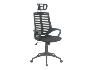 Fauteuil de bureau - EOLE - accoudoirs fixes - appuie-tête - noir 