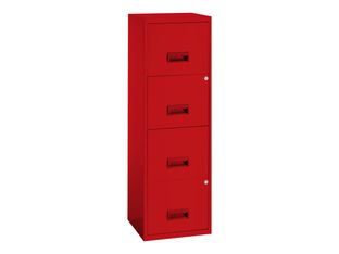 Classeur 4 tiroirs pour dossiers suspendus - 125,6 x 40 x 40 cm - rouge