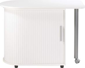 Table pivotante et meuble de rangement - Blanc