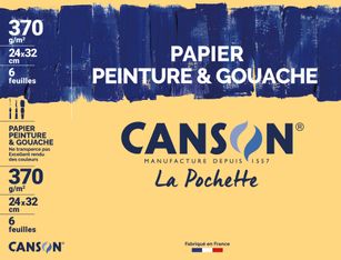 Canson - Pochette papier à dessin - 6 feuilles - 24 x 32 cm - 370 gr