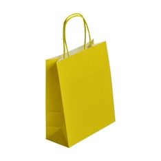 50 Sacs cadeau kraft - poignées torsadées - 35 cm x 14 cm x 40 cm - jaune