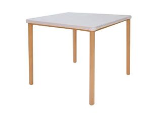 Table collectivité - plateau blanc - pied bois