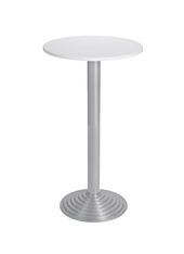 Mange debout - ronde - H110 x diam 60 cm - pied en fonte coloris alu - plateau blanc