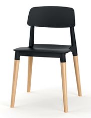 Chaise SCANDINAVE - pieds bois - noir