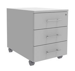 Caisson mobile INEO JET UP Bureau Vallée - L43 x H56 x P60 cm - 3 Tiroirs - façade blanc perle
