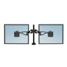 Fellowes Professional Series Depth Adjustable Dual Monitor Arm - Kit de montaje - brazo ajustable - para 2 monitores - hierro - negro - montable en escritorio