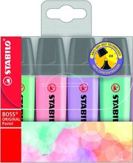 STABILO BOSS ORIGINAL Pastel - Pack de 4 surligneurs - couleurs assorties