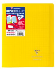 Clairefontaine Koverbook - Cahier polypro 17 x 22 cm - 96 pages - grands carreaux (Seyes) - jaune