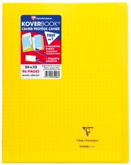 Clairefontaine Koverbook - Cahier polypro 24 x 32 cm - 96 pages - grands carreaux (Seyes) - jaune