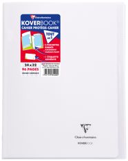 Clairefontaine Koverbook - Cahier polypro 24 x 32 cm - 96 pages - grands carreaux (Seyes) - transparent