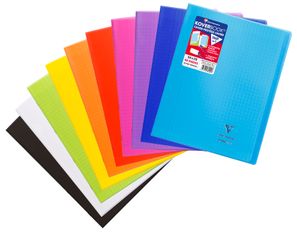 Clairefontaine Koverbook - Cahier polypro 24 x 32 cm - 48 pages - grands carreaux (Seyes) - disponible dans différentes couleurs