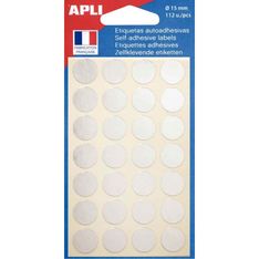 Apli Agipa - 112 Pastilles adhésives - argent - diamètre 15 mm - réf 100603