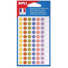 Apli Agipa - 385 Pastilles adhésives - couleurs pastels assorties - diamètre 8 mm - réf 102147
