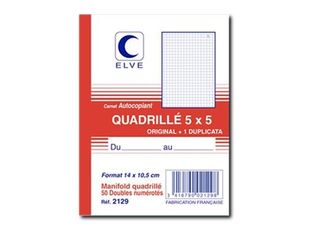 ELVE - 10 Manifolds quadrillés 5x5 - 50 dupli - 14,8 x 10,5 cm