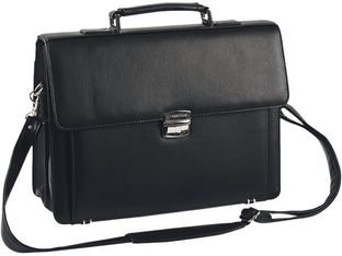 Oberthur Bradford - Cartable rigide 2 compartiments - noir - 29 x 38 x 13 cm