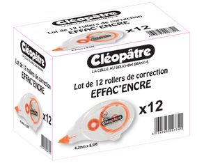 Cléopâtre - Pack de 12 rollers de correction - 4,2mm x 8,5m