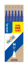 Pilot Frixion Ball - 6 Recharges pour rollers effaçables - 0,7 mm - bleu