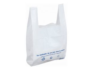 Logistipack - 100 sacs bretelles - 26 x 12 x 45 cm - blanc