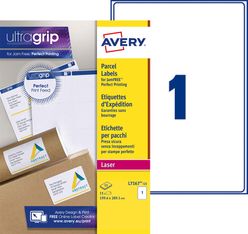 Avery - 15 Étiquettes d'expédition blanches - 199,6 x 289,1 mm - Impression laser - réf L7167-15