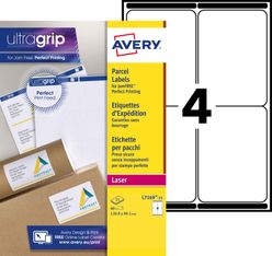 Avery - 60 Étiquettes d'expédition blanches - 99,1 x 139 mm - Impression laser - réf L7169-15