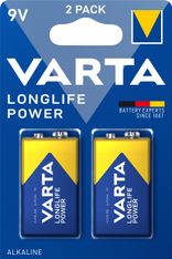 VARTA Longlife Power - 2 piles alcalines - 9V