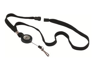 Durable - 10 Lacets pour badge - cordon enrouleur - noir