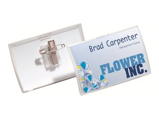 Durable Clickfold - 25 Portes badge pliables à épingler - 54 x 90 mm