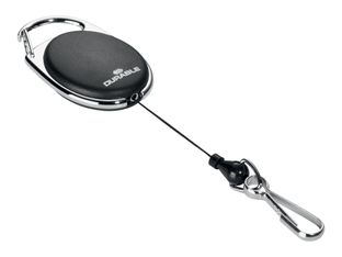 Durable - Enrouleur mousqueton de badge - noir