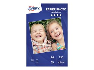 Avery - Papier Photo brillant - A4 - 230 g/m² - impression jet d'encre - 35 feuilles
