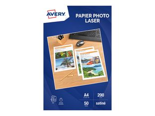 Avery - Papier Photo satiné recto/verso - A4 - 200 g/m² - impression laser - 50 feuilles